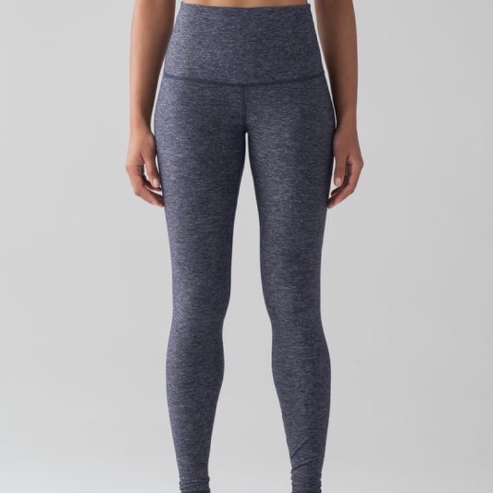 Lululemon wunder under roll down heathered gray
